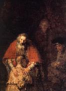 REMBRANDT Harmenszoon van Rijn The Return of the Prodigal Son (detail) oil painting artist